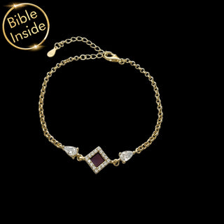 Bracelet With CZ Stones and Nano Bible - Amazona Design
