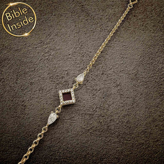 Bracelet With CZ Stones and Nano Bible - Amazona Design