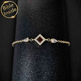 Bracelet With CZ Stones and Nano Bible - Amazona Design
