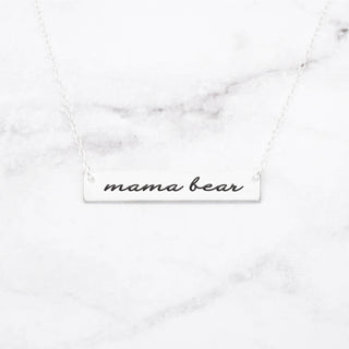 Mama Bear Bar Necklace - Gold