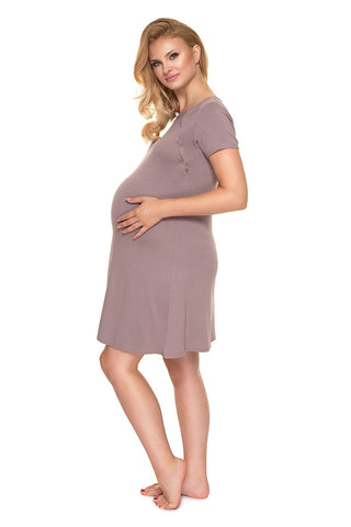 Bow Nursing Nightgown - Ash Pink