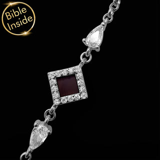 Bracelet With CZ Stones and Nano Bible - Amazona Design