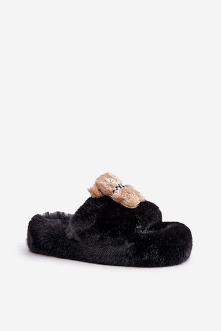 Teddy Slipper - Black