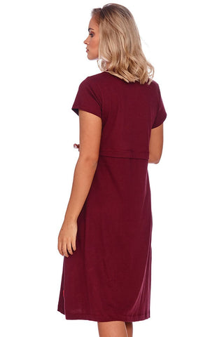 Mom Nursing Nightgown - Burgundy