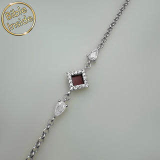 Bracelet With CZ Stones and Nano Bible - Amazona Design