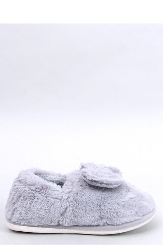 Cozy Bow Slippers - Grey