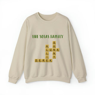 Family Name Glitter Scrabble Crewneck Sweatshirt