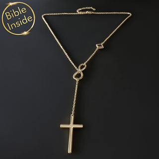 Infinity Cross Necklace With Nano Bible - Milano Design