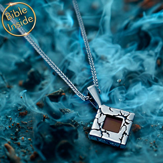 Nano Bible Jewelry - Rhombus Necklace With Engraved Bible - Lightening Design