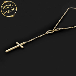 Infinity Cross Necklace With Nano Bible - Milano Design