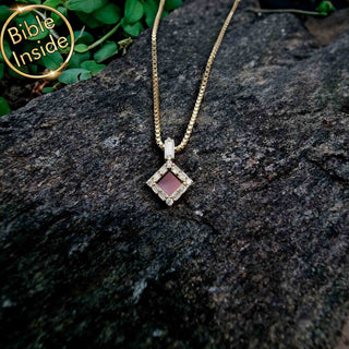 Mini Holy Bible Necklace - Princess Design