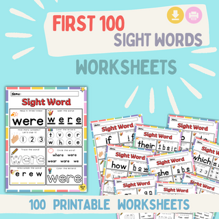 First 100 Sight Words Worksheets