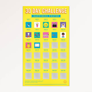 30 Day Happiness Challenge Scratch Poster