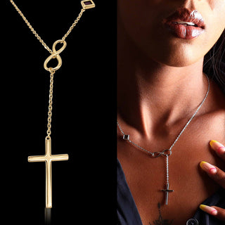 Infinity Cross Necklace With Nano Bible - Milano Design