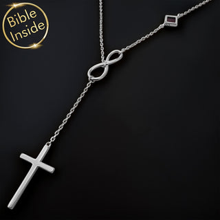 Infinity Cross Necklace With Nano Bible - Milano Design