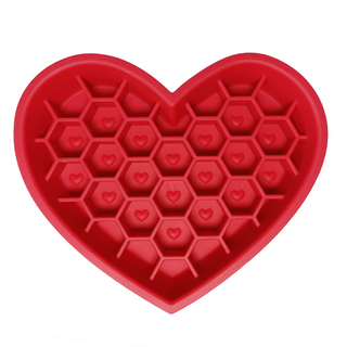 Pet Silicone Slow Feeder -Heart Shaped Dog Bowl