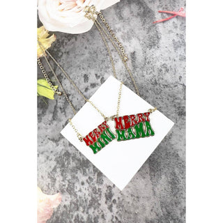 MERRY MINI MERRY MAMA CHRISTMAS ENAMEL NECKLACE SET