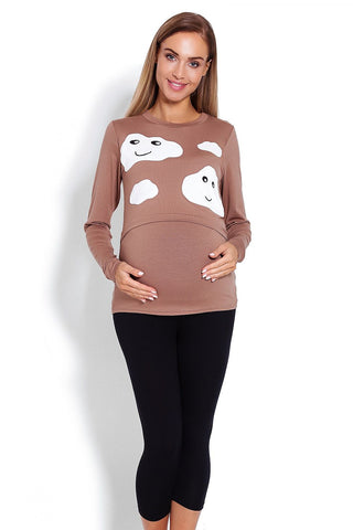 Cutie Cloud Nursing Sweater - Maroon