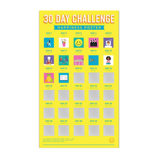 30 Day Happiness Challenge Scratch Poster