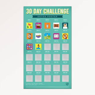 30 Day Detox Challenge Scratch Poster