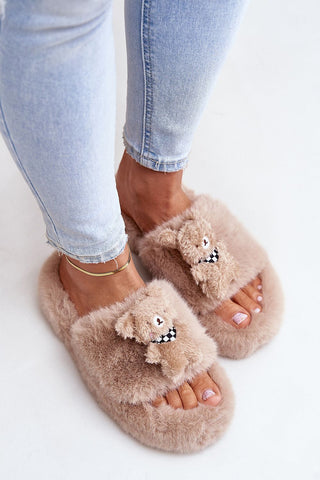 Teddy Slipper - Brown