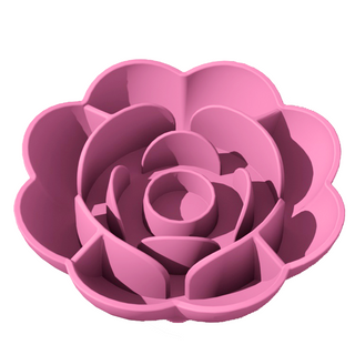 Pet Silicone Slow Feeder -rose Shaped Dog Bowl