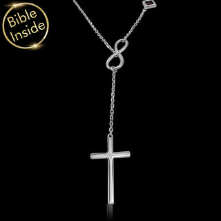 Infinity Cross Necklace With Nano Bible - Milano Design