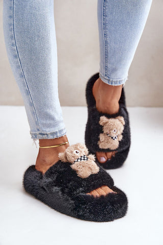 Teddy Slipper - Black