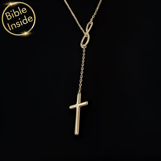 Infinity Cross Necklace With Nano Bible - Milano Design