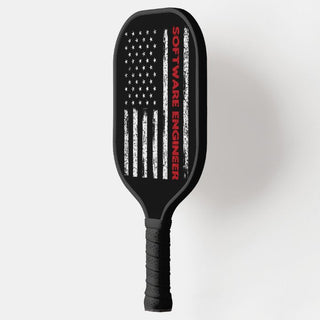 Flag With Word Software Engineer Pickleball Paddle